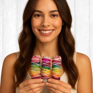🌈 Set of 3 Rainbow White Sage Karma Smudge Sticks